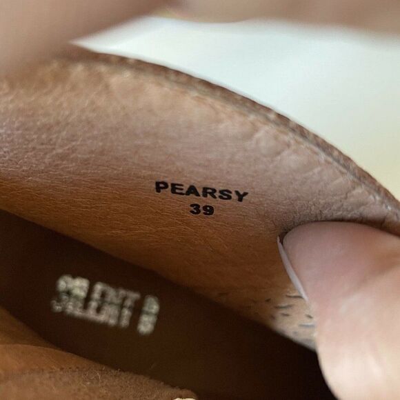 Anthropologie Silent D Ankle Boot Womens 9 39 Pearsy Cognac Laser Perforated NEW - Picture 8 of 8